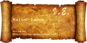 Valler Emese névjegykártya